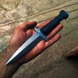 Cuchillo de alta calidad de acero de Damasco nuevo cuchillo de moda hecho a mano personalizado OEM Camping Bush Craft cuchillo de caza con mango fuerte de Micarta - Product Image 6