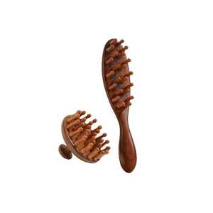 Peine de Madera Natural Pulido y Duradero para Masaje Capilar, Desenredante de Cabello de Dientes Anchos, Masajeador de Cuero Cabelludo para Hombres y Mujeres - Product Image 5