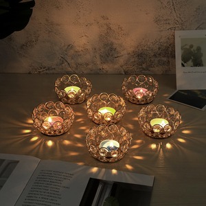 Portavelas de Metal dorado hecho a mano, soporte decorativo para velas para el hogar, festivales, bodas y regalos - Product Image 3