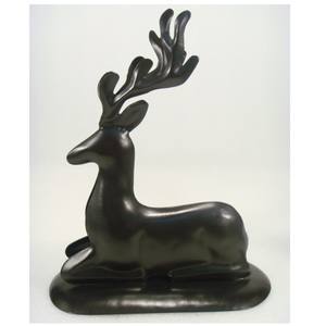 Ornement de Noël de renne en aluminium poli de couleur noire pour l'article décoratif de dessus de Table de Noël de salon à la maison - Product Image 1