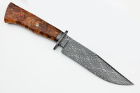 Personnalisé fait à la main San Mai Damas nouveau modèle manche en bois couteau de chasse survie en plein air Camping couteaux gaine en cuir