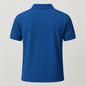 เสื้อเชิ้ตลำลองถักแขนสั้นสำหรับผู้ชาย, ผ้าฝ้าย100% มีปกพิมพ์ลาย - Product Image 2