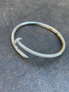 Bracelet unisexe en argent sterling 925 plaqué rhodium avec moissanite VVS glacée, tendance, pour mariage et fête - Product Image 2