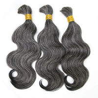 Cheveux Indiens Remy Naturels Bruts de Haute Qualité en Vrac, Ondulés, pour Tressage, Double Trame, Sans Produits Chimiques, Logo Personnalisé, Toutes Extensions Capillaires