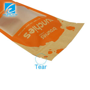 Sacs en papier kraft personnalisés avec fermeture éclair et fenêtre pour brownies et friandises, emballage alimentaire, transparent - Product Image 3