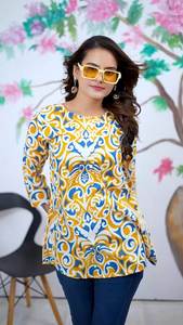 Wholesale Heavy Rayon Bollywood Short Kurtis for Women Traditional Indian Ready-to-Wear <b>Tops</b> Trusted Manufacturers for Parties - Product Image 3