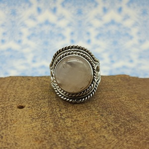 925แหวนดีไซน์แบบโบฮีเมียนสำหรับงานฝีมือช่างฝีมือทำด้วยมือแหวนเพชรโรสควอตซ์อัญมณีตัวเรือนเหมาะสำหรับงานแต่งงาน - Product Image 5