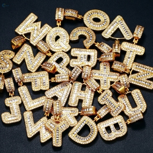 Collar con Colgante de Letra del Alfabeto Personalizado con Diamantes Cultivados en Laboratorio, Collar con Inicial de Hip Hop, Venta al por Mayor OEM - Product Image 6