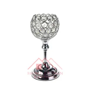 Portavelas único Crystal Globe Goblet para el hogar, hoteles y restaurantes, nuevo diseño, portavelas con luz en T, votivo