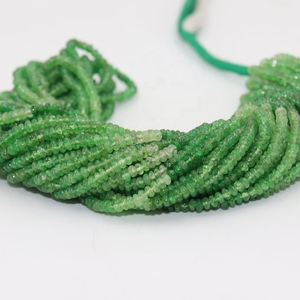 ลูกปัดทิวาไวร์ตธรรมชาติทรงรอนเดลเหลี่ยมเพชรพลอย ขนาด 3-3.5 มม. ยาว 16 นิ้ว สำหรับทำเครื่องประดับ พลอยไล่เฉดสี - Product Image 1