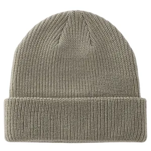 Bonnet unisexe en tricot pour l'hiver, 56-58 cm, décontracté, adulte, en acrylique, à revers, couleur unie - Product Image 6