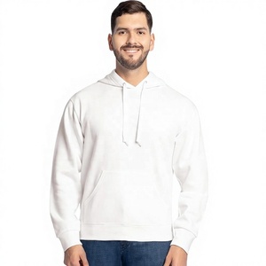 Sudadera con Capucha Negra para Hombre Ever Glow, 100% Algodón Felpa, 280g, Transpirable, Forrada, Corte Regular, Color Sólido, Diseño con Bolsillos - Product Image 1