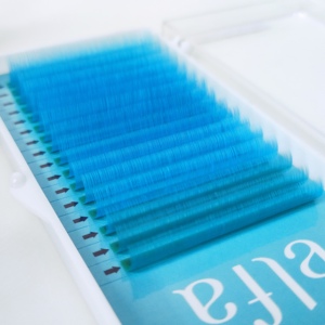 ELFA Meilleur Prix Cils Néon Lumineux Colorés Fibre HY LON Naturelle Douce Extensions de Cils Longs 10-15mm Bleu Épaisseur 0.15mm - Product Image 4