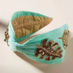 Handcrafted Women's <b>Hair</b> <b>Band</b> Soft <b>Fabric</b> Embroidery with Stones Beads European American Style Strong Durable Accessories - Product Image 1