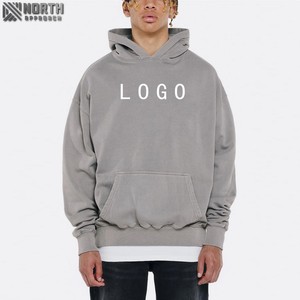 Nueva moda para hombre Sudadera con capucha a cuadros letra impresa Unisex pulóver sudaderas con capucha personalizado de gran tamaño peso pesado 450 GSM Sudadera con capucha - Product Image 4
