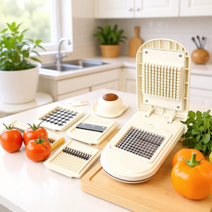 6-lưỡi đa hướng dẫn sử dụng rau cắt/Mando dòng Slicer-thực phẩm hành tây salad Veggie Chopper vắt tay với container - Product Image 3