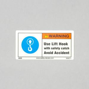 M45 Adhesive <b>Sticker</b> Safety <b>Decal</b> Warning Use Lift Hook Safety Latch Heat-Resistant Scratchproof Waterproof Industrial Machinery - Product Image 4