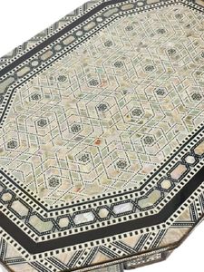 Mesa octogonal Sultana hecha a mano con nácar egipcio - Mesa auxiliar marroquí con incrustaciones (18.8x13.2x19.6 pulgadas) - Product Image 6