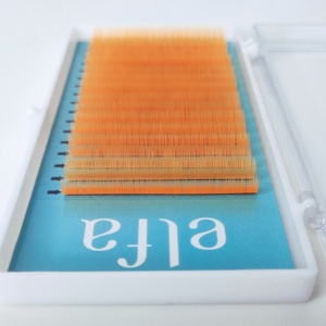 ขนตาสำหรับต่อขนตาสีส้มนีออนผลิตจากเวียดนามความหนา0.10 D ความยาวผสม8-15มม. ทำจากเวียดนาม - Product Image 5