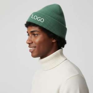 High Quality Wholesale Custom Logo Beanies <b>Hats</b> Trendy Warm Winter Knitted Caps Cotton Printed Plain Dyed Beanies for Wear - Product Image 4