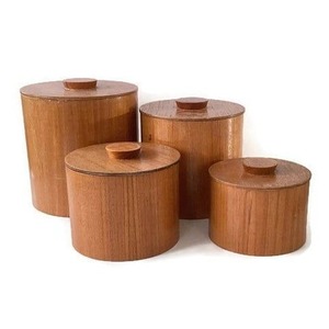 Handcrafted Wooden Storage <b>Jar</b> with Natural <b>Marble</b> Lid and Solid Wood Knob Multipurpose Kitchen Canister for Sugar Tea Coffee - Product Image 3