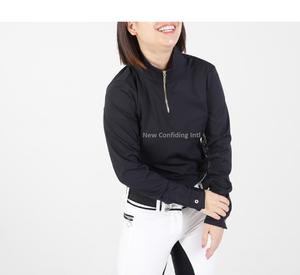 Ropa ecuestre de secado rápido para mujer, camisas ecuestres de media cremallera de manga larga con capa Base, estampadas personalizadas, para montar a caballo, venta al por mayor - Product Image 5