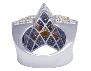 S925 <b>Silver</b> High Quality Fully Iced Out Hip Hop VVS Moissanite Round <b>Men</b> Gift Star Shape <b>Ring</b> Party - Product Image 5