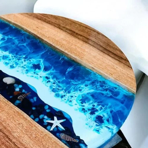 Table à manger rectangulaire moderne faite à la main en résine, design artistique pour les célébrations de mariage et d'anniversaire, imperméable, décoration de salon, décoration de la maison - Product Image 2