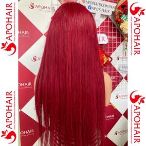 Pelucas de encaje de cabello humano, Color rojo, estilo liso, Frontal prearrancado, sin enredos, 100, brasileño, oferta - Product Image 6