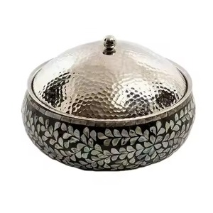 Trending Style New Hot Pot Insulated Metal With Golden Flower Design Handle Knob Food Warmer Hot Pot Chafing <b>Dish</b> Buffet - Product Image 2