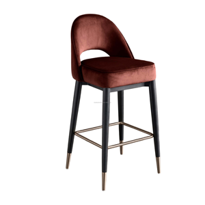 Modern Velvet <b>Bar</b> Stool with Metal Frame for Home <b>Bar</b> and Commercial Use - Product Image 5
