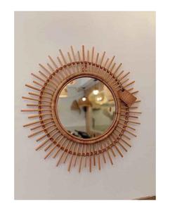 Luckywind Vintage Artisanat Bandes Décoratives En Osier Cadre Miroir À La Main Bambou Rotin Mur Art Décor À La Maison Mur De 99GD - Product Image 4