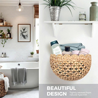 BEST SELLER Panier mural suspendu bohème pour fleurs, entrée de porte, panier suspendu en jacinthe d'eau