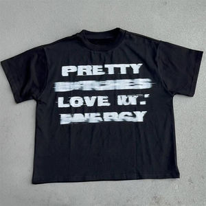 เสื้อครอปผ้าฝ้ายเทอร์รี่โอเวอร์ไซส์สไตล์สตรีทแห้งเร็วเสื้อครอปไหล่ระบายอากาศได้ดีโลโก้ออกแบบได้ตามต้องการ - Product Image 1