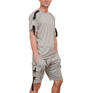 Conjunto de Verano Personalizado para Hombre, 2 Piezas, Manga Corta, Algodón y Poliéster, Estilo Urbano, Bordado, Transpirable y de Secado Rápido - Product Image 4