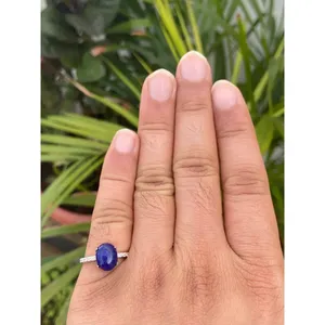 Lapis Lazuli Geometric Pattern Gemstone Ring 925 Sterling Silver Handmade Jewelry Wholesale Supplier - Product Image 5