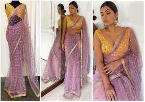 Sari de red de mariposa de nailon pesado más vendido con Zari elegante y trabajo de secuencia para mujeres ropa de función familiar para venta al por mayor - Product Image 2