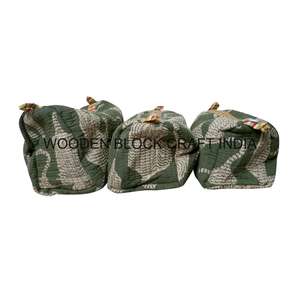 Pochette de maquillage personnalisée en tissu de coton écologique à motif bohème avec fermeture à glissière et poignée, sac à cosmétiques pour les voyages - Product Image 5