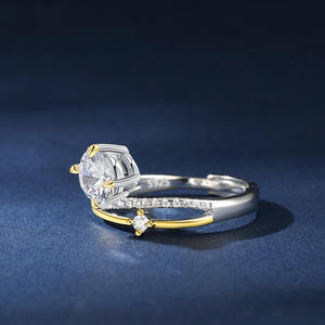 Bague de fiançailles ouverte en argent sterling bicolore Jeulia Meteor Trail - Product Image 6