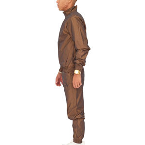 Chándal de nailon y poliéster personalizado de OEM, conjunto de chaquetas cortavientos y pantalones de nailon con cremallera, chándales de gimnasio cortavientos ligeros - Product Image 5