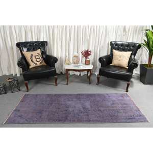 Tapis Patchwork Violet Moderne 2,8X7,2 pieds Style Turc Tabriz Rectangle Design Laine Polyester pour Salon Chambre Adolescent Latex - Product Image 1