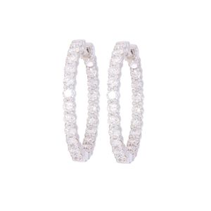 Inside-Out Round Diamond Hinged <b>Huggie</b> Hoop Earring - Product Image 1