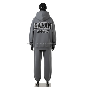 Survêtement en polaire de qualité supérieure pour femmes 330 GSM Tissu doux brossé Couleur grise Logo personnalisé Broderie Style de rue Survêtements grande taille - Product Image 2