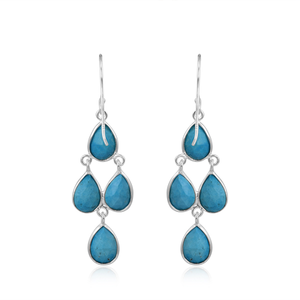 Pendientes Colgantes de Plata de Ley 925 con Turquesa, Joyería Personalizada para Mujer, Regalo para Ella, Colección Clásica - Product Image 2