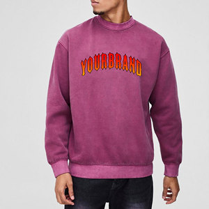 Logo personnalisé hommes surdimensionné coton polaire sweat-shirt doux brossé côtelé couleur unie pour hommes pas cher hiver sweat à capuche sweat - Product Image 1