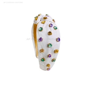 Bandeaux perlés Vintage Style rétro Mardi Gras accessoire de cheveux violet doré vert paillettes bandeau perlé conceptions personnalisées - Product Image 2