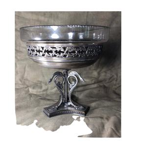 Bol de service de salade et de fruits en aluminium et cuivre de qualité supérieure, Restaurant de service de nourriture de couleur or et argent - Product Image 1