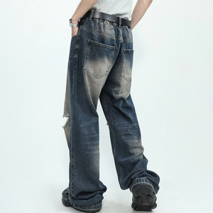 กางเกงยีนส์ขาบานสำหรับผู้ชายสีฟ้าอ่อนแนววินเทจกางเกงขาบานสำหรับฤดูใบไม้ร่วง - Product Image 3