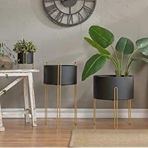 Venta caliente maceta de Metal de hierro hecha a mano para decoración de jardín tamaño personalizado maceta de Metal acabada Juego de 2 piezas - Product Image 4