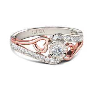 แหวนเงินแท้ทรงกลมดีไซน์หัวใจแบบบายพาส Jeulia สำหรับวันครบรอบ - Product Image 2